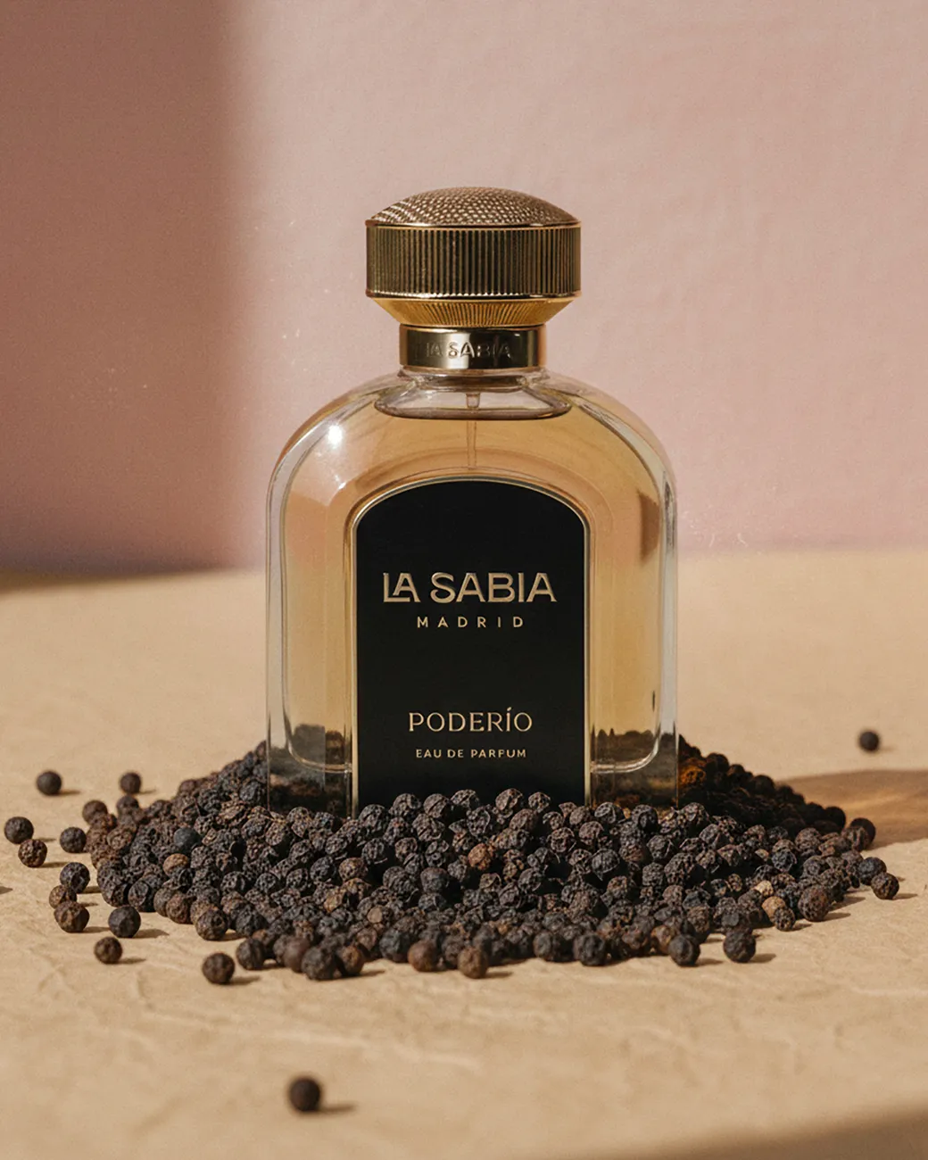 A fragrance on a bed of black peppercorns · TimeLäB Studio