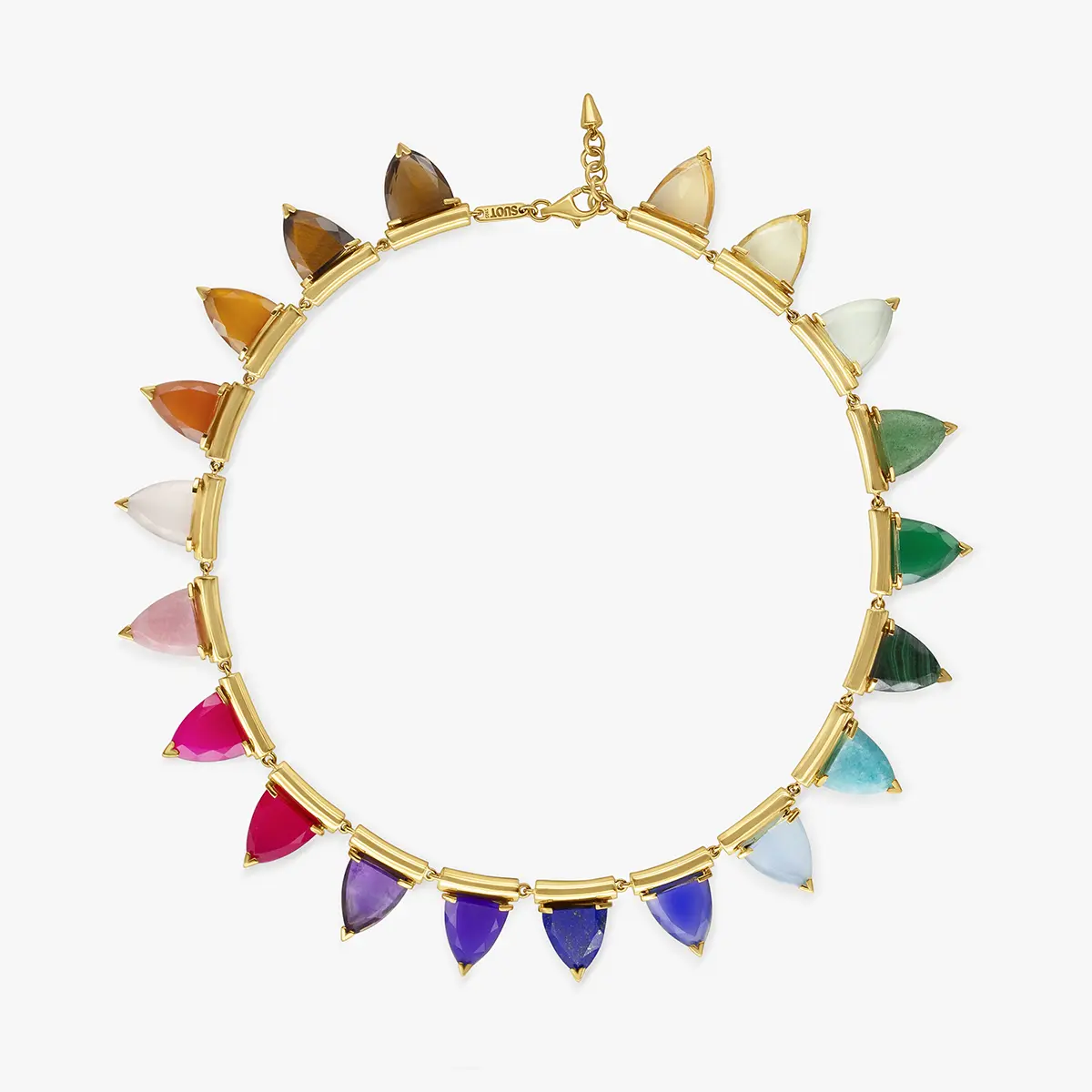 Gold necklace with coloured enamel spikes · Jewellery photography, TimeLäB Studio Barcelona