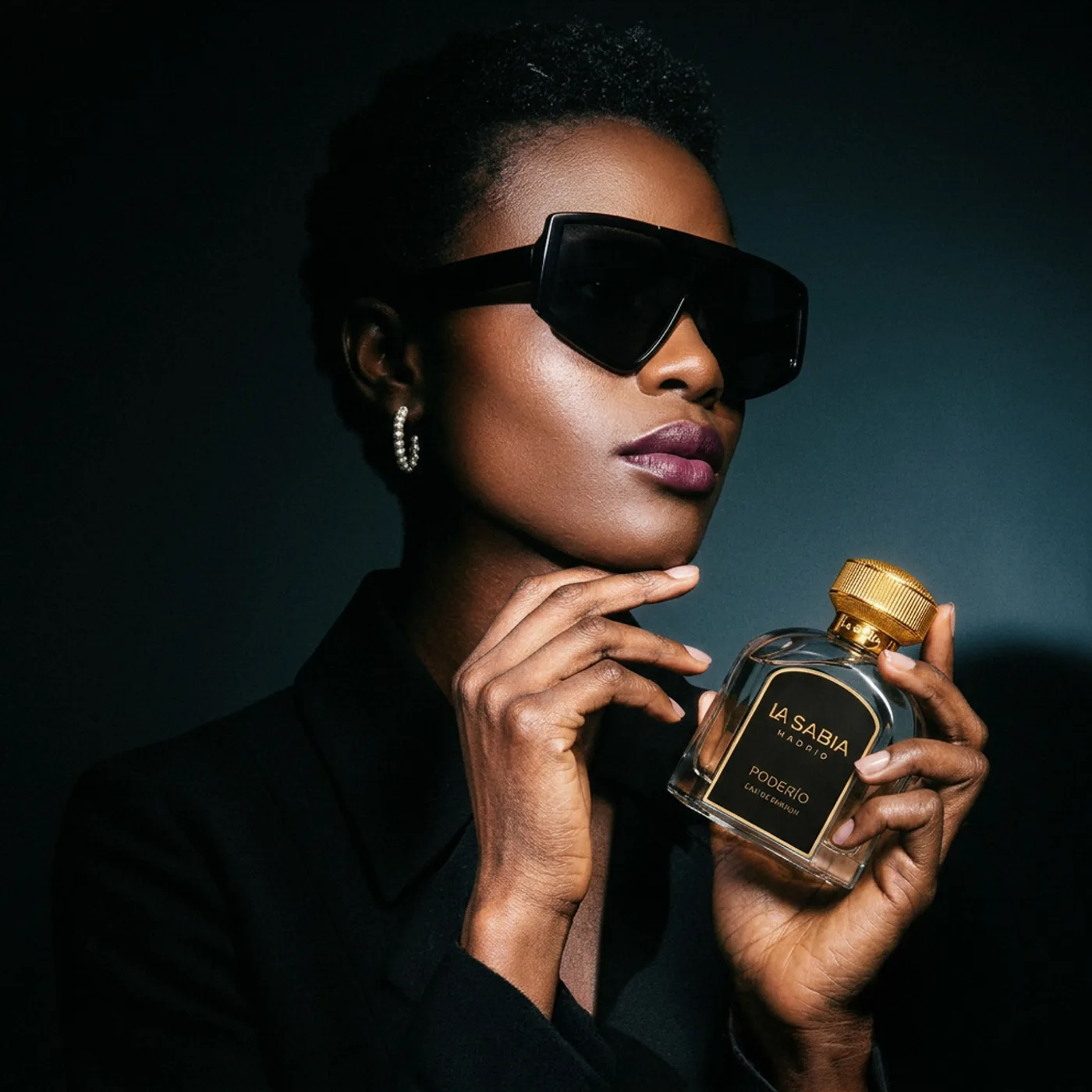 A model presenting a fragrance in a cinematic scene built with AI — TimeLäB Studio